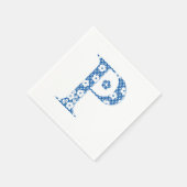 VentilatorpatroonLetter P (blauw) Servetten (Hoek)