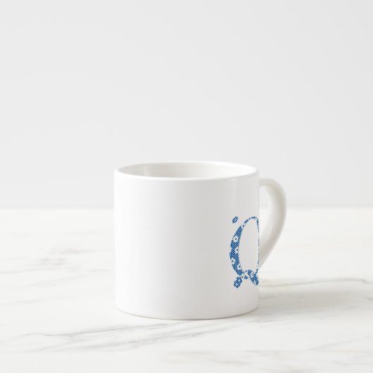 VentilatorpatroonLetter Q (blauw) Espresso Kop (Voorkant rechts)