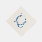 VentilatorpatroonLetter Q (blauw) Servet (Hoek)