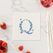 VentilatorpatroonLetter Q (blauw) Servet (Insitu)