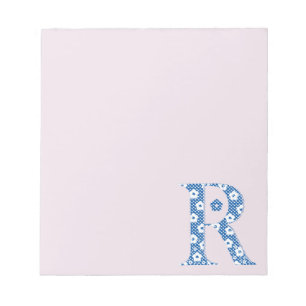 Ventilatorpatroonletter R (blauw) Notitieblok