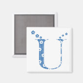 VentilatorpatroonLetter U (blauw) Magneet (Voorkant / Achterkant)