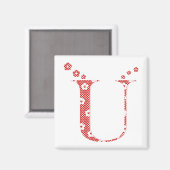 VentilatorpatroonLetter U (rood) Magneet (Voorkant / Achterkant)