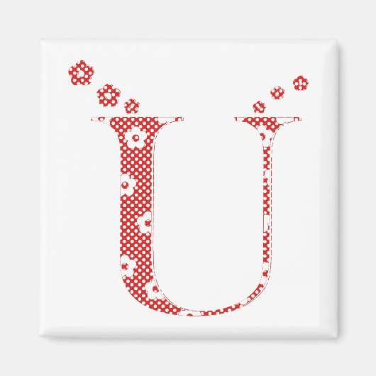 VentilatorpatroonLetter U (rood) Magneet (Voorkant)