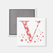 VentilatorpatroonLetter V(rood) Magneet (Voorkant / Achterkant)