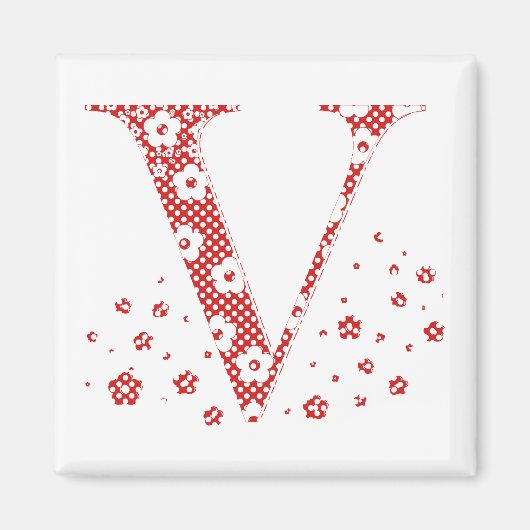 VentilatorpatroonLetter V(rood) Magneet (Voorkant)