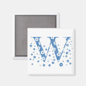 VentilatorpatroonLetter W(blauw) Magneet (Voorkant / Achterkant)