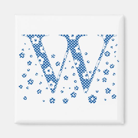 VentilatorpatroonLetter W(blauw) Magneet (Voorkant)
