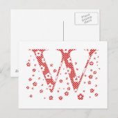 VentilatorpatroonLetter W(rood) Briefkaart (Voorkant / Achterkant)
