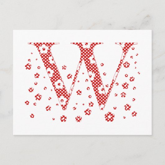 VentilatorpatroonLetter W(rood) Briefkaart (Voorkant)