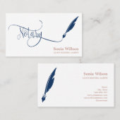 Ventilatorpen met edelegante blauwe navy-typografi visitekaartje (Voorkant / Achterkant)