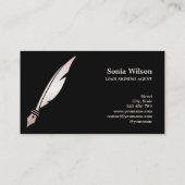 Ventilatorpen met goudtipografie van notariselegan visitekaartje (Achterkant)