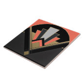 Ventilatorstijl Art Deco Peach Tegeltje (Zijkant)