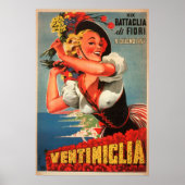 Ventimiglia, Italië Vintage Travel Poster (Voorkant)