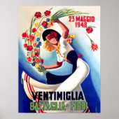Ventimiglia, Maggio, Italië, meisje met bloemen st Poster (Voorkant)
