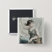 Ventose, zesde maand Republikein Vierkante Button 5,1 Cm (Voorkant /achterkant)