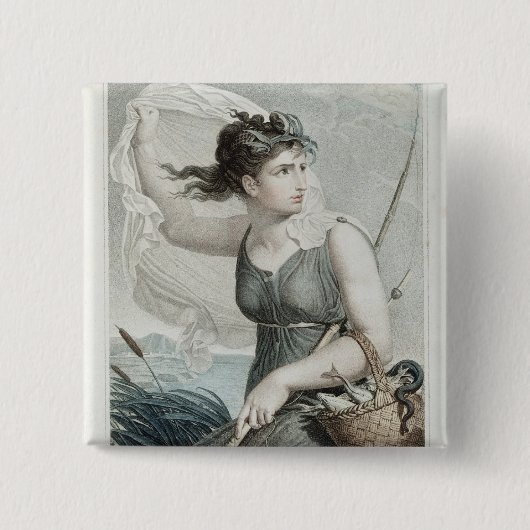 Ventose, zesde maand Republikein Vierkante Button 5,1 Cm (Voorkant)