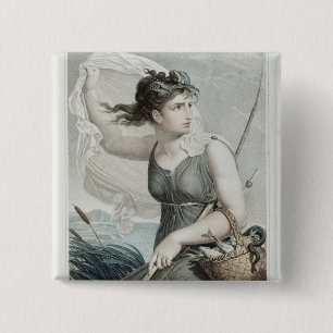 Ventose, zesde maand Republikein Vierkante Button 5,1 Cm