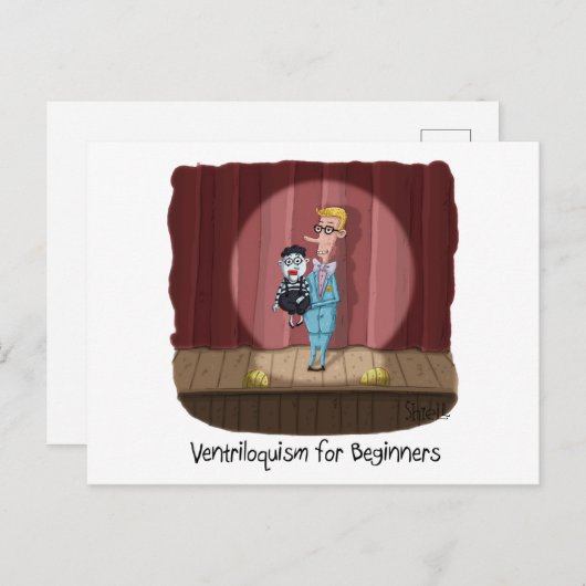 Ventriloquisme voor Beginners Briefkaart (Voorkant / Achterkant)
