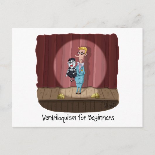 Ventriloquisme voor Beginners Briefkaart (Voorkant)