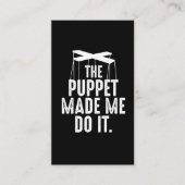 Ventriloquist Puppeteer maakte me tot puppete Visitekaartje (Voorkant)