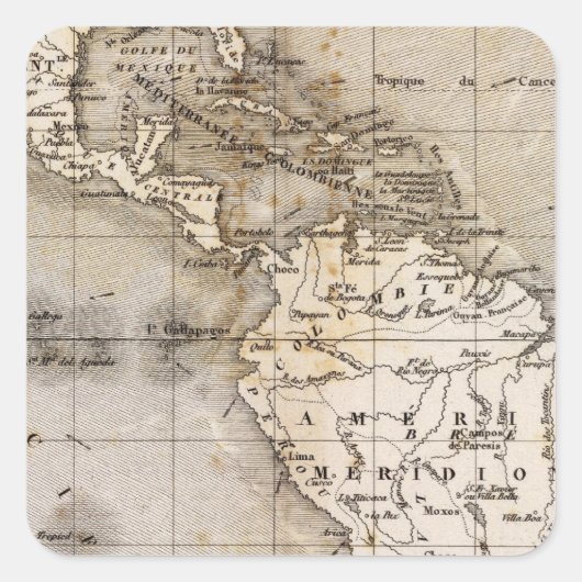 Vents Amerique Vierkante Sticker (Voorkant)