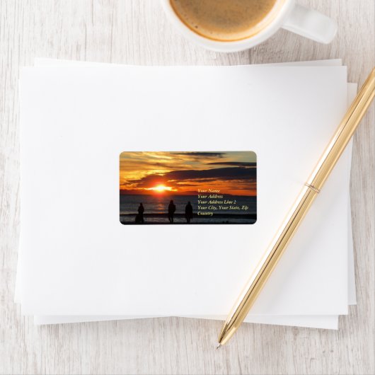 Ventura Beach Sunset Adreslabel Etiket (Insitu)