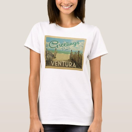 Ventura Beach Vintage Travel T-shirt (Voorkant)