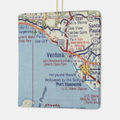 Ventura CA 50's Map Keramisch Ornament (Links)