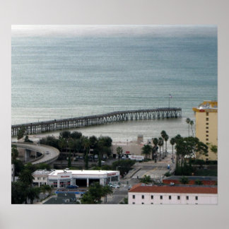 Ventura CA - C Street and Pier Poster
