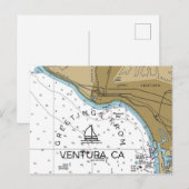 Ventura CA Nautical Chart Briefkaart (Voorkant / Achterkant)