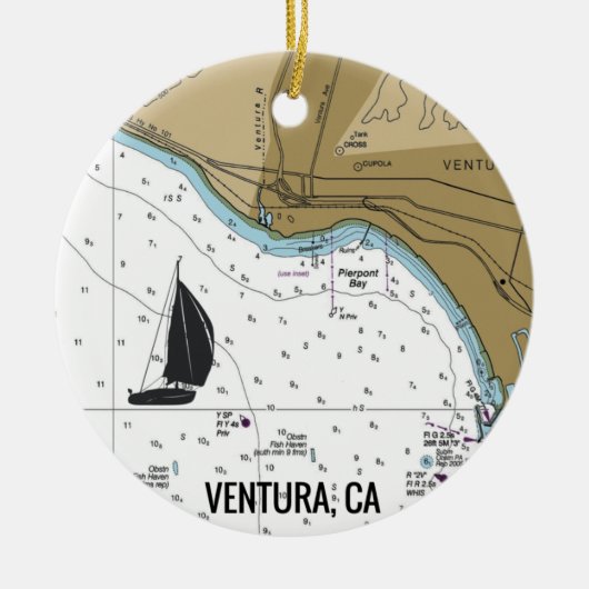 Ventura CA Sailing Keramisch Ornament (Voorkant)