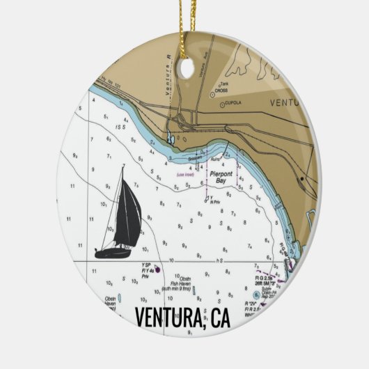 Ventura CA Sailing Keramisch Ornament (Links)