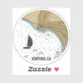 Ventura CA Yacht Sticker (Vel)