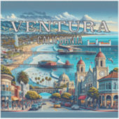 Ventura California 3 inch Vinyl Sticker (Voorkant)