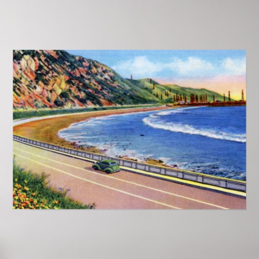 Ventura California Oil Wells off Shore Poster (Voorkant)