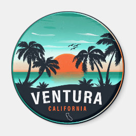 Ventura California Retro Sunset Tropische Souvenir Magneet