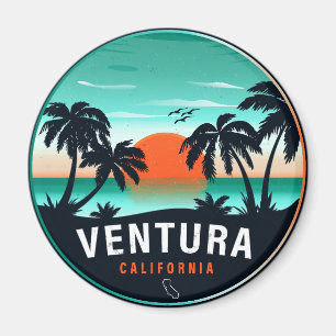 Ventura California Retro Sunset Tropische Souvenir Magneet