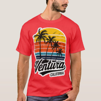 Ventura California Sunset Palm Trees 70s R T-shirt