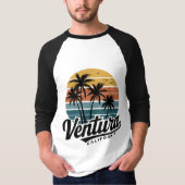 Ventura Californië -  retro zonsondergang T-shirt (Voorkant)