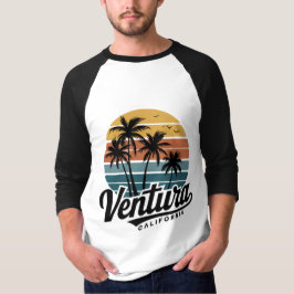 Ventura Californië -  retro zonsondergang T-shirt