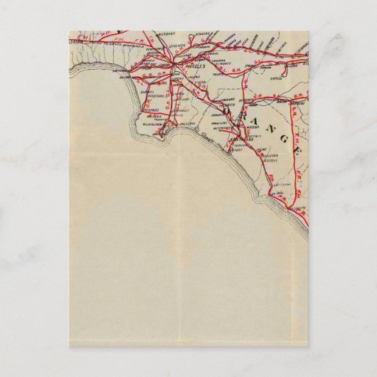 Ventura, Los Angeles, San Bernardino, Sinaasappel Briefkaart (Voorkant)