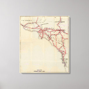Ventura, Los Angeles, San Bernardino, Sinaasappel Canvas Afdruk