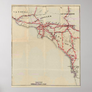 Ventura, Los Angeles, San Bernardino, Sinaasappel Poster