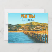 Ventura Pier Beach California  Flat Kaart (Voorkant)