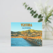 Ventura Pier Beach California  Flat Kaart (Staand voorkant)