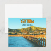 Ventura Pier Beach California  Flat Kaart (Voorkant / Achterkant)