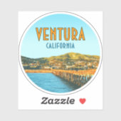 Ventura Pier Beach California  Sticker (Vel)