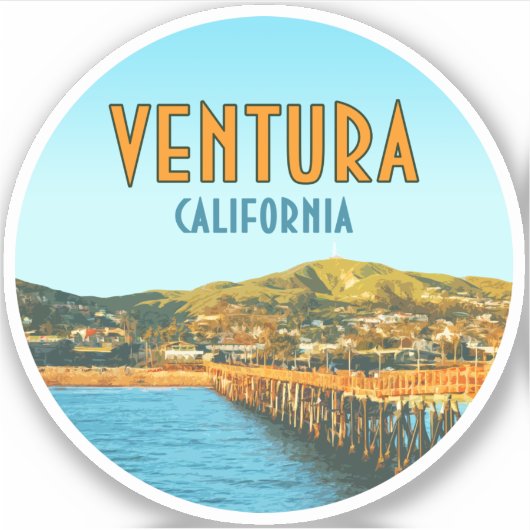Ventura Pier Beach California  Sticker (Voorkant)