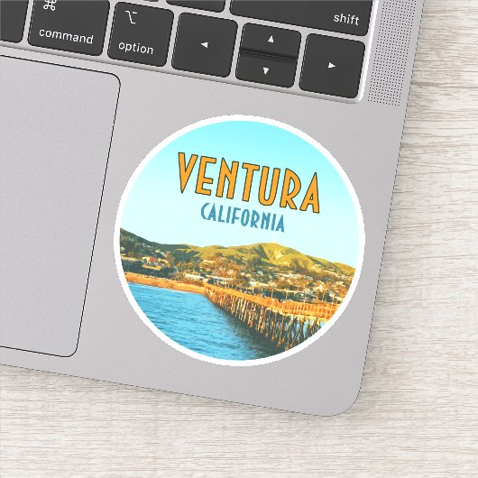Ventura Pier Beach California  Sticker (Detail)